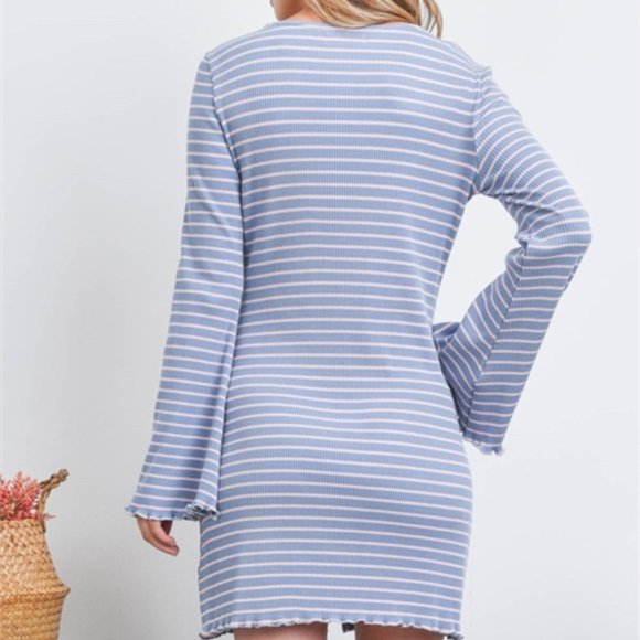Boho Striped Long sleeve Dress - Picture 3 of 8